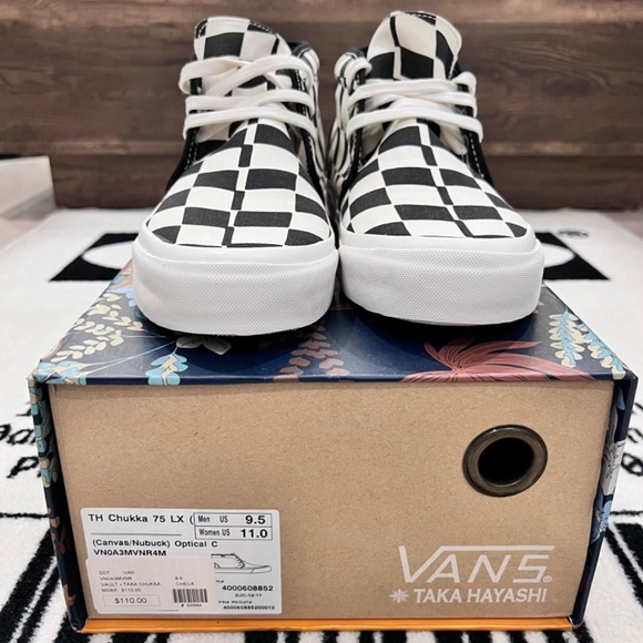 Vans X Taka Hayashi Chukka 75 LX ‘Optical’ Black White Checkered Lace Up Shoes main image 5